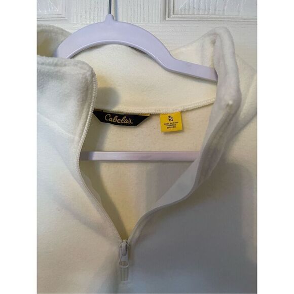 New Cabela’s Womens Cream Long Sleeve Quarter Zip Fleece Sweatshirt XL - Picture 10 of 11